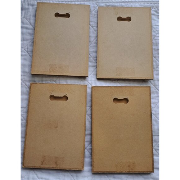 Set of 4 Floral Watercolor Resin Wall Tiles Signed Peggy Abrams - Picture 10 of 10